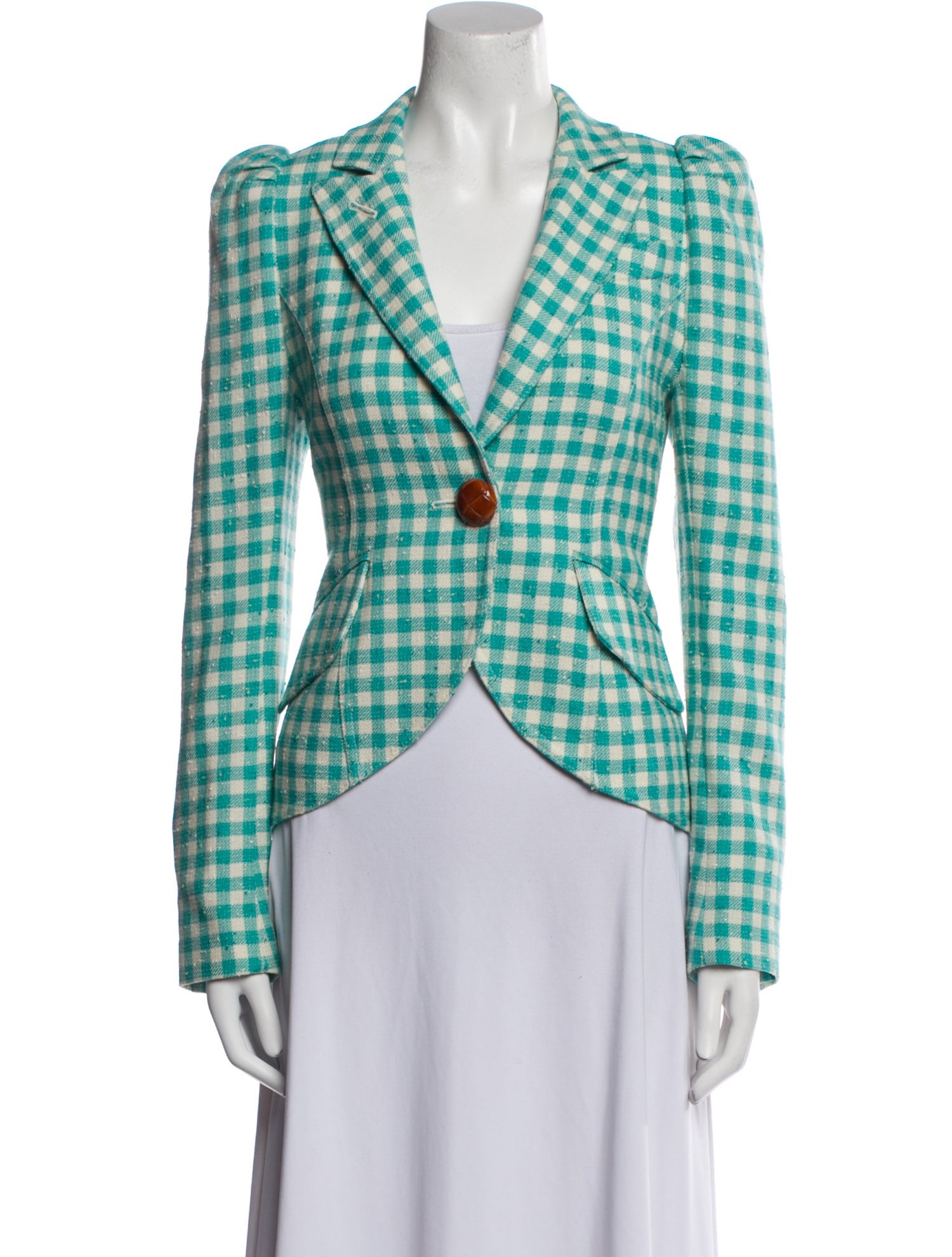 Smythe Wool Plaid Print Blazer