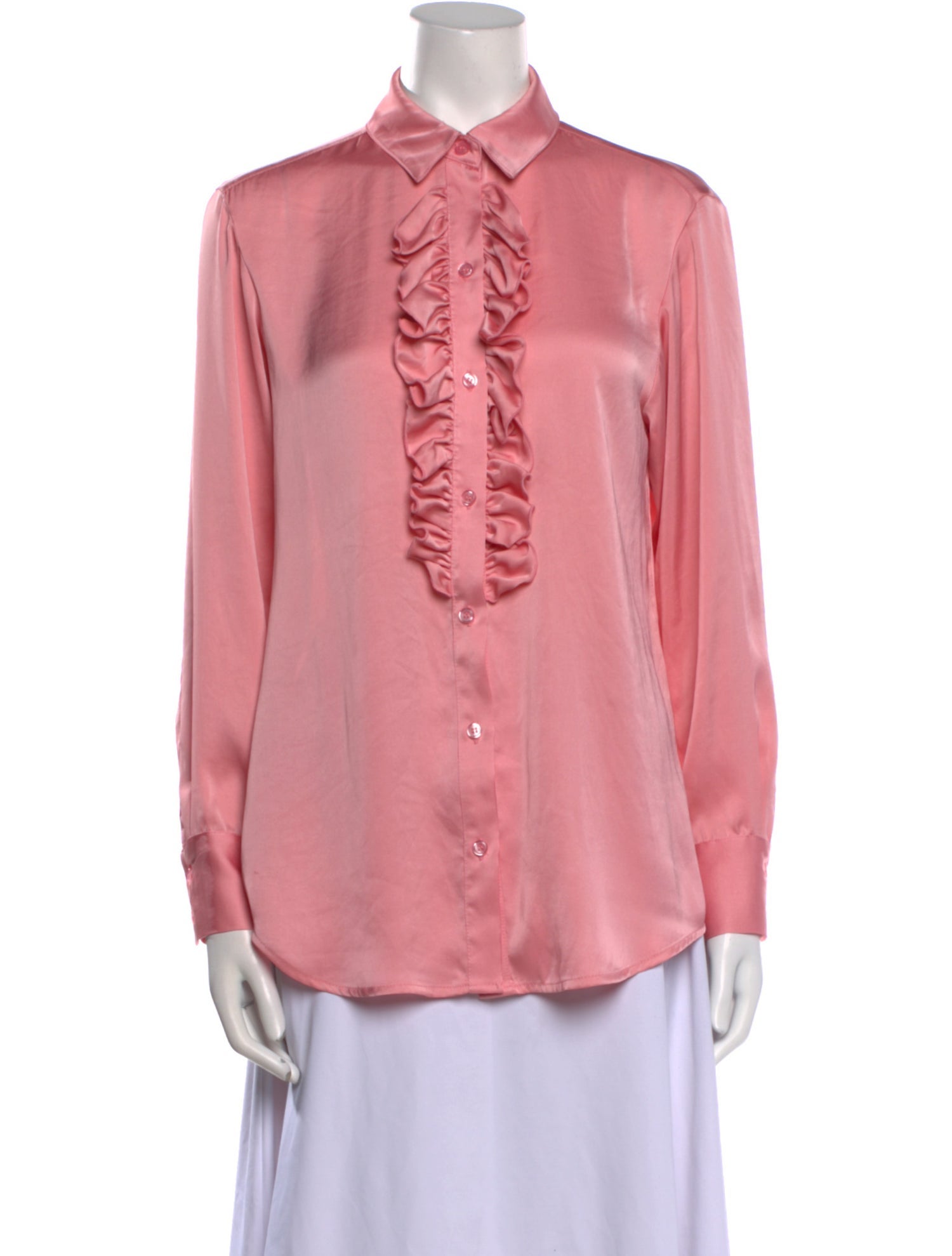 Smythe Silk Long Sleeve Button-Up Top