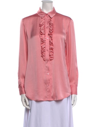 Smythe Silk Long Sleeve Button-Up Top
