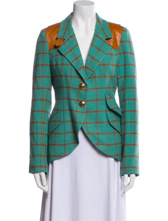 Smythe Wool Plaid Print Blazer