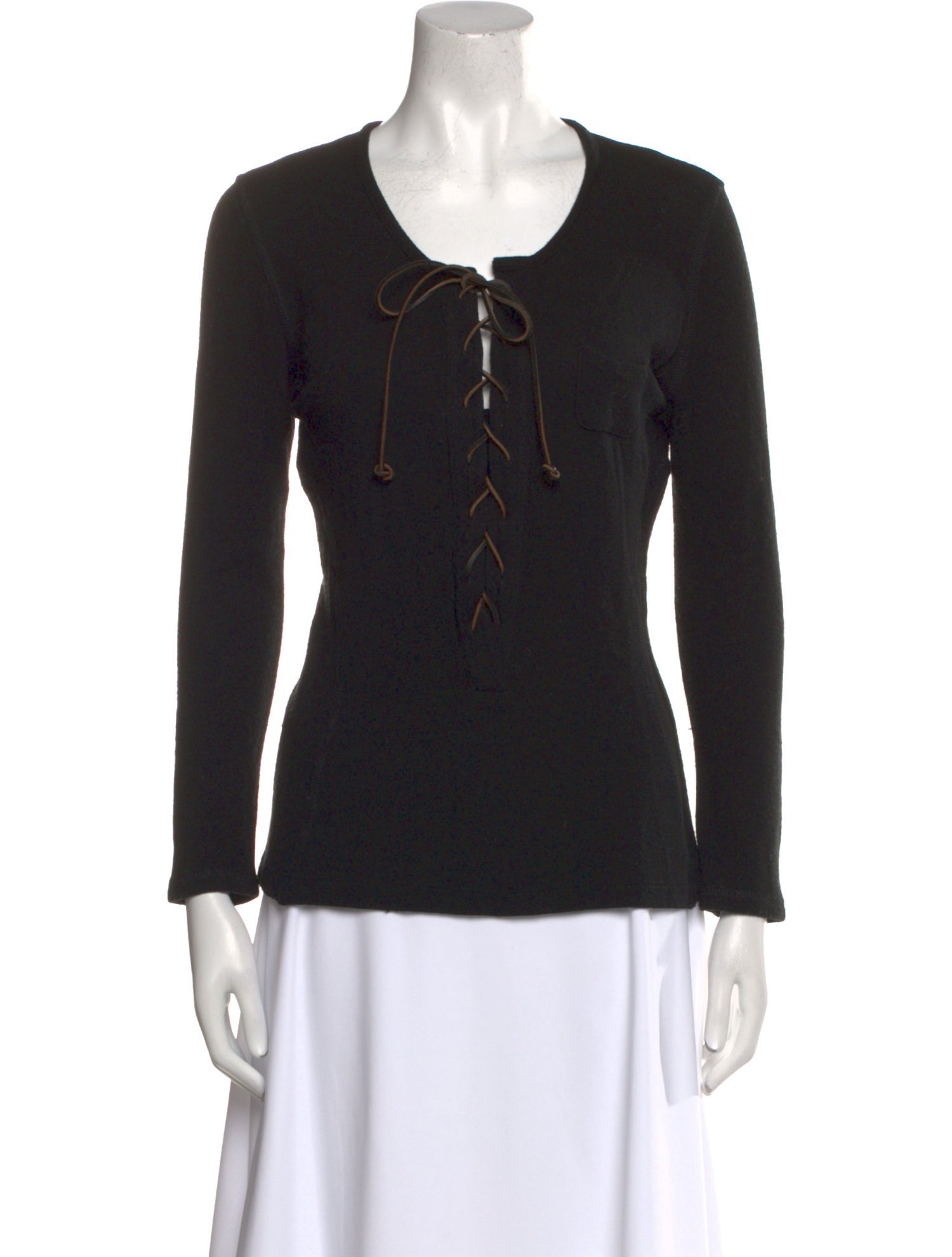 Smythe Scoop Neck Long Sleeve Top