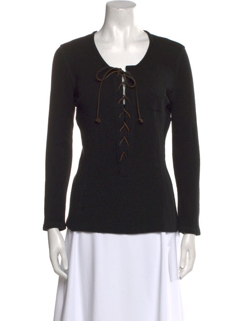 Smythe Scoop Neck Long Sleeve Top