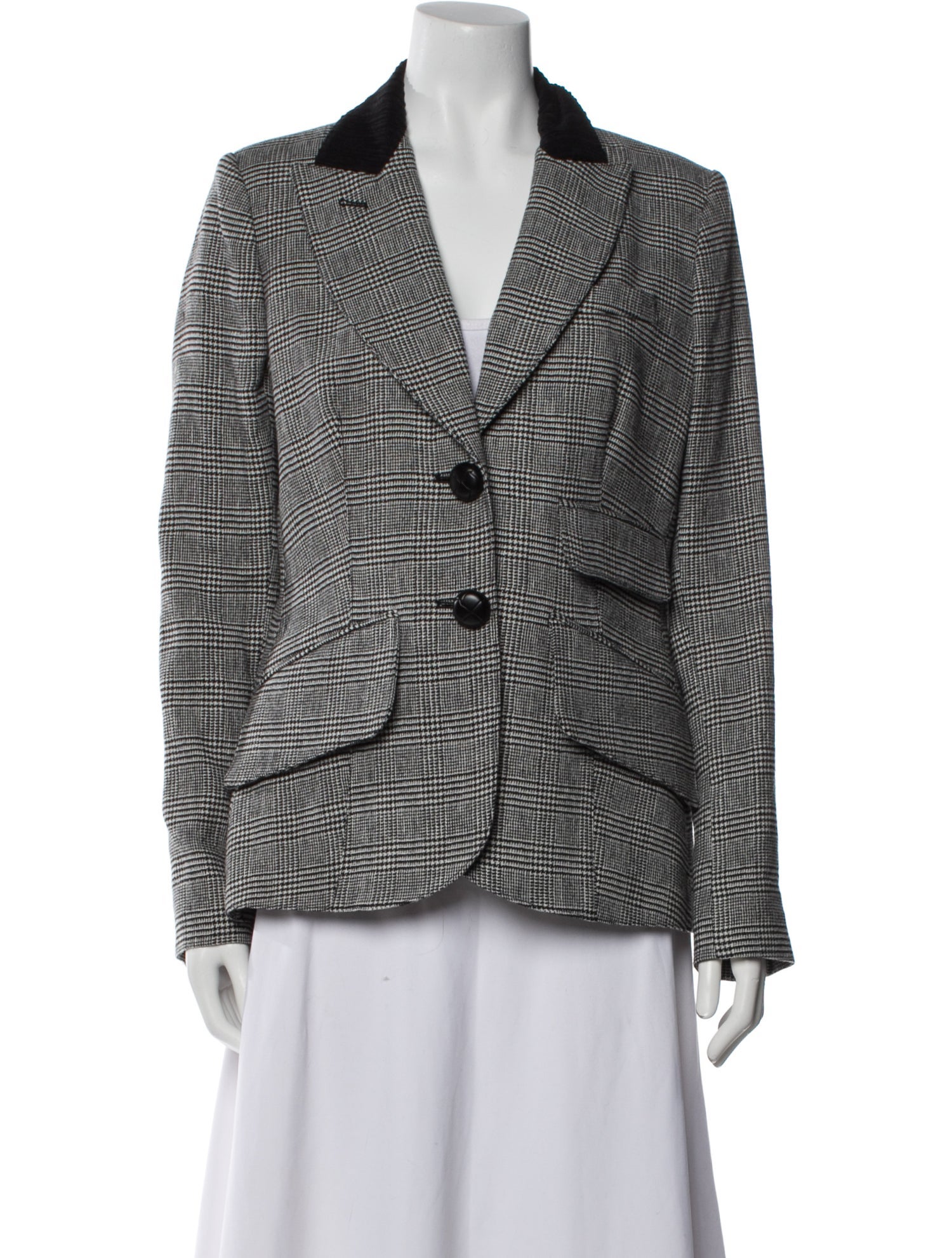 Smythe Wool Plaid Print Blazer