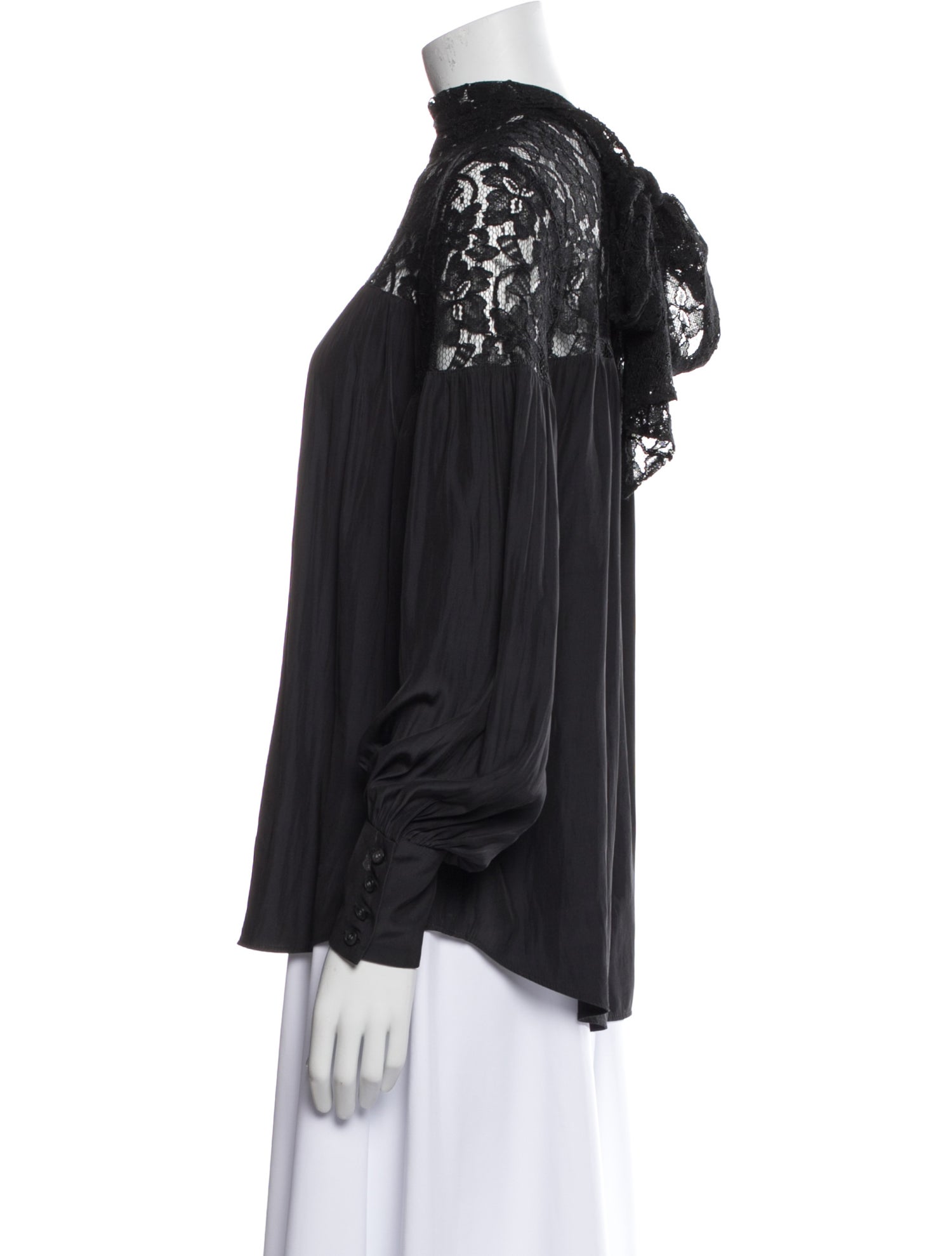 Smythe Mock Neck Long Sleeve Blouse