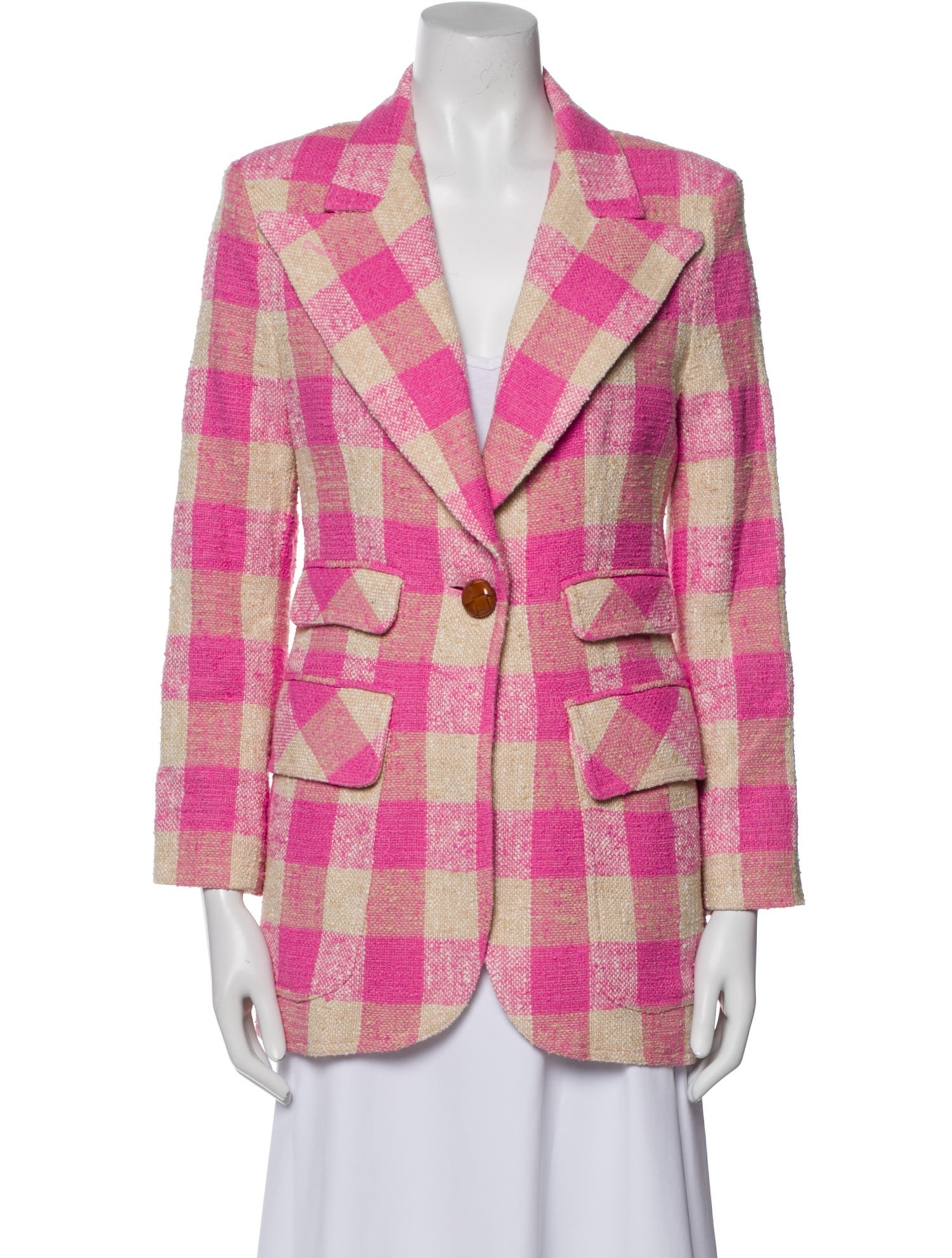 Smythe Plaid Print Blazer w/ Tags