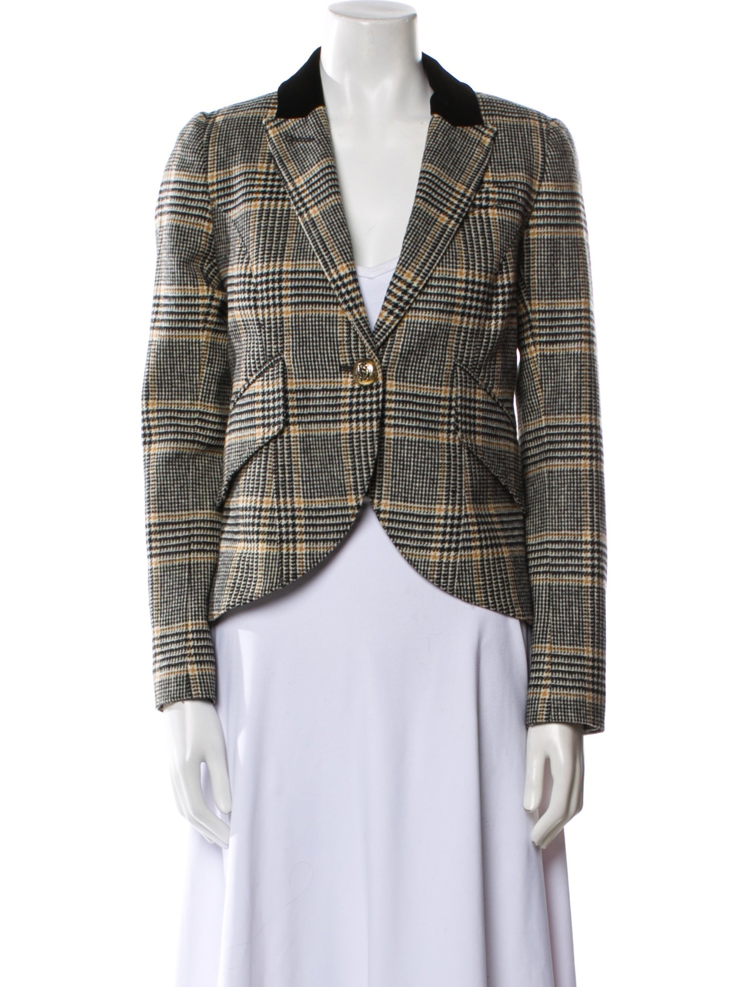 Smythe Wool Plaid Print Blazer