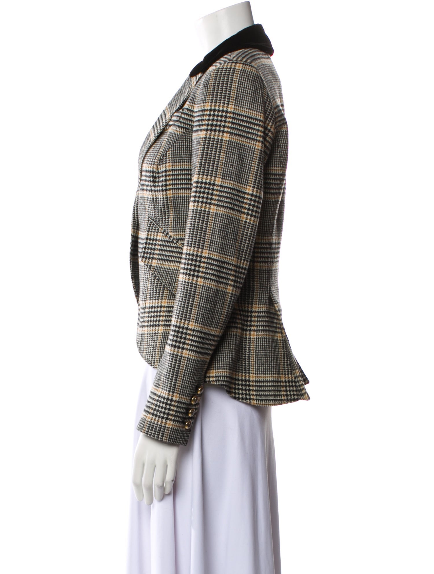 Smythe Wool Plaid Print Blazer