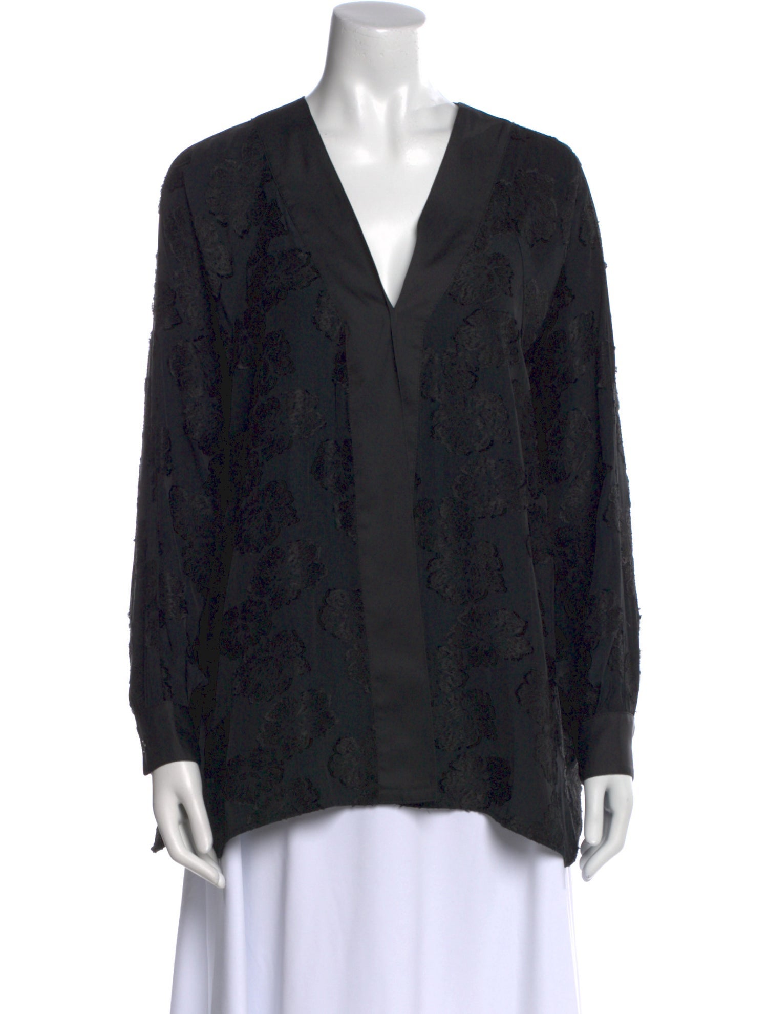 Smythe V-Neck Long Sleeve Blouse