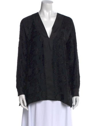 Smythe V-Neck Long Sleeve Blouse