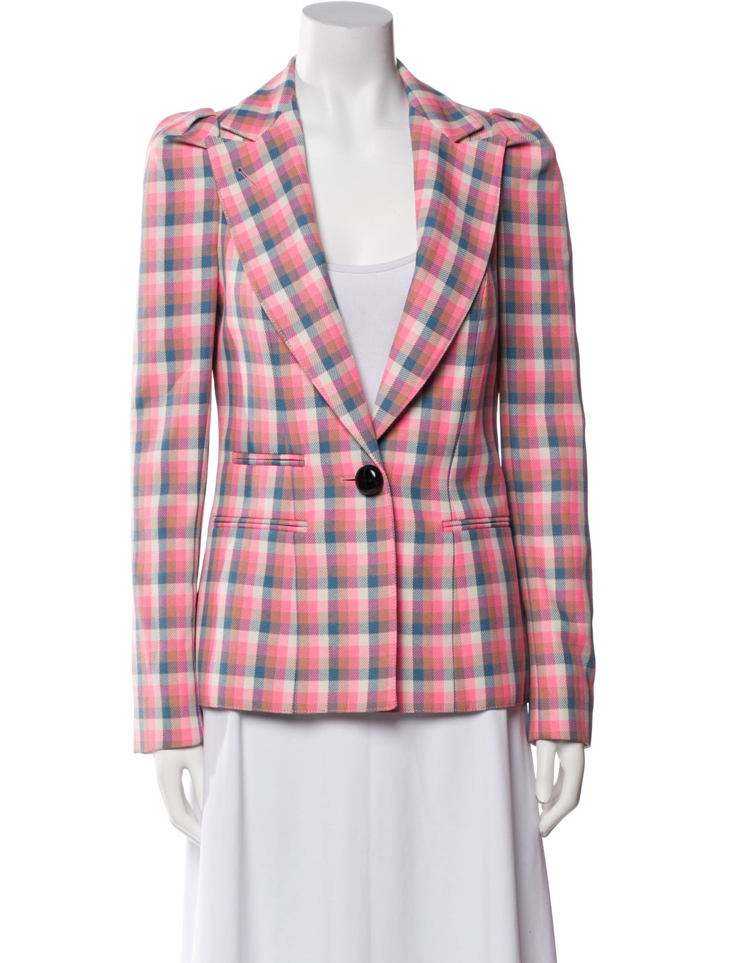 Smythe Plaid Print Blazer