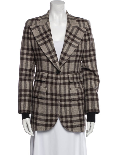 Smythe Wool Plaid Print Blazer