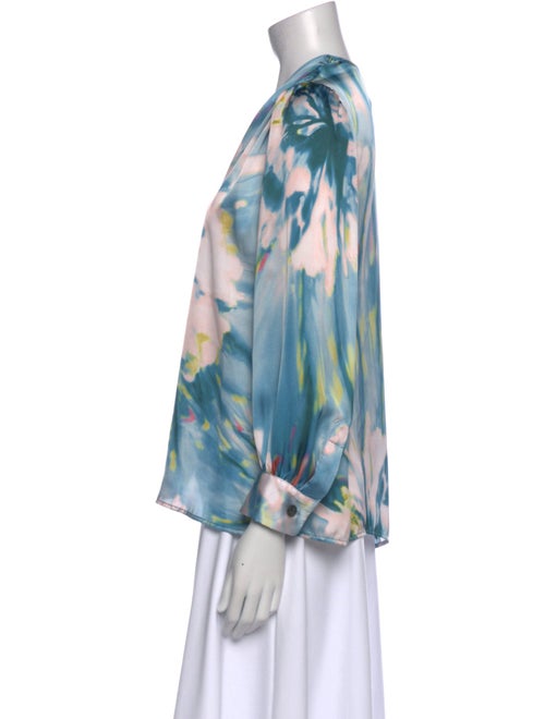 Smythe Tie-Dye Print V-Neck Blouse