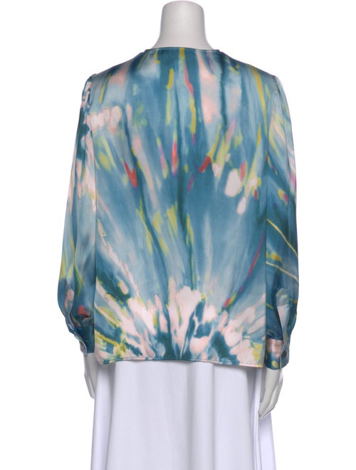 Smythe Tie-Dye Print V-Neck Blouse