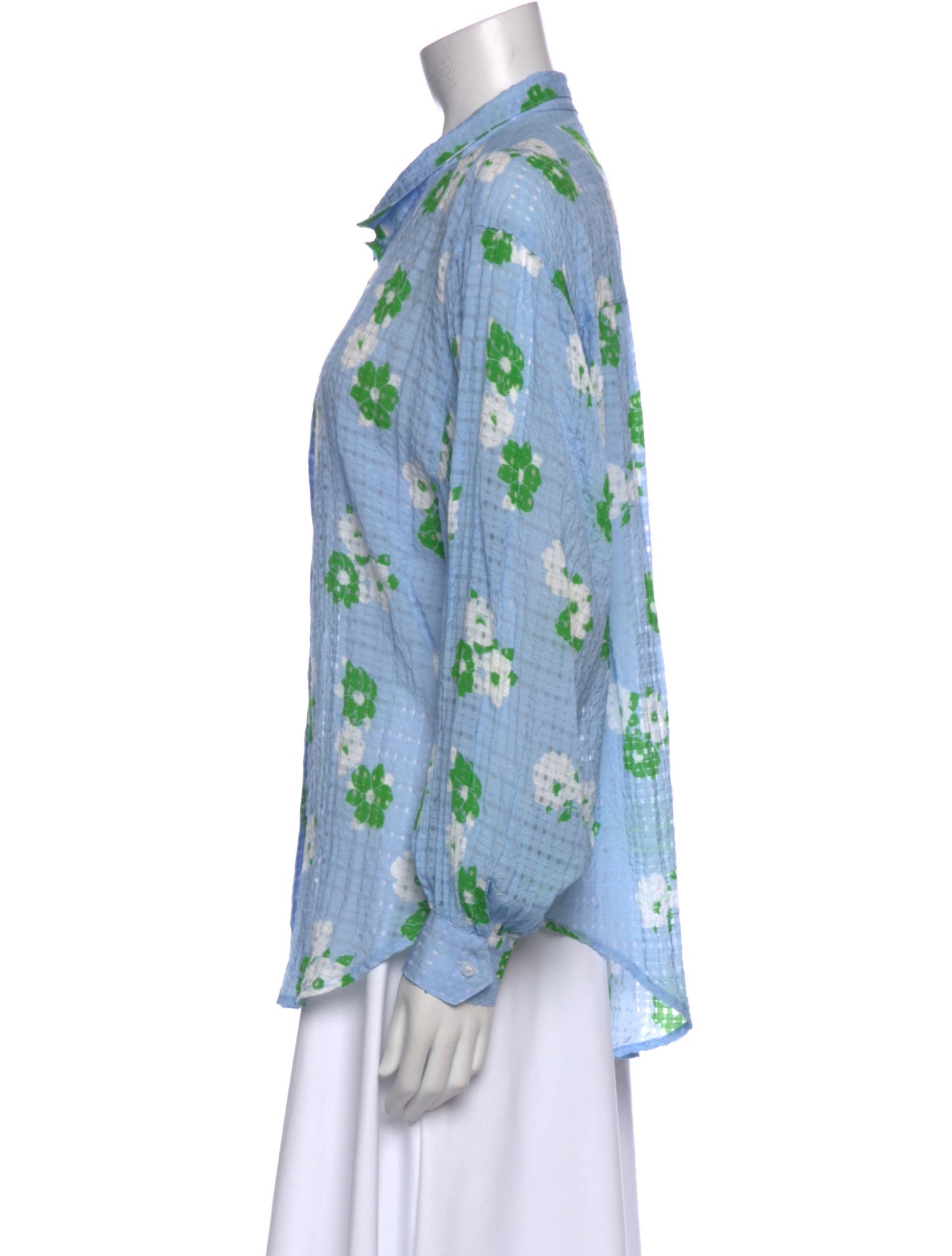 Smythe Floral Print Long Sleeve Button-Up Top