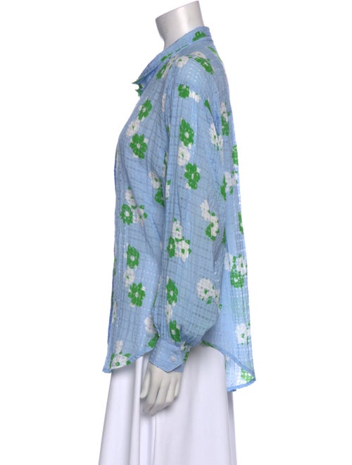 Smythe Floral Print Long Sleeve Button-Up Top