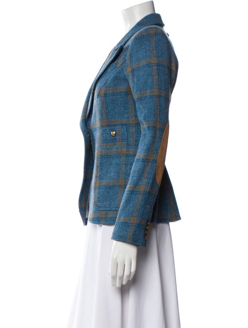 Smythe Linen Plaid Print Blazer