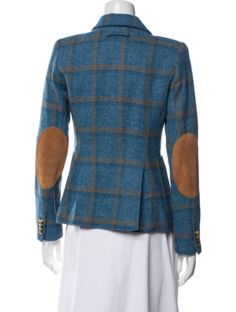 Smythe Linen Plaid Print Blazer