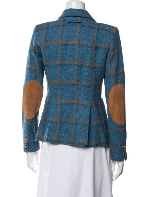 Smythe Linen Plaid Print Blazer