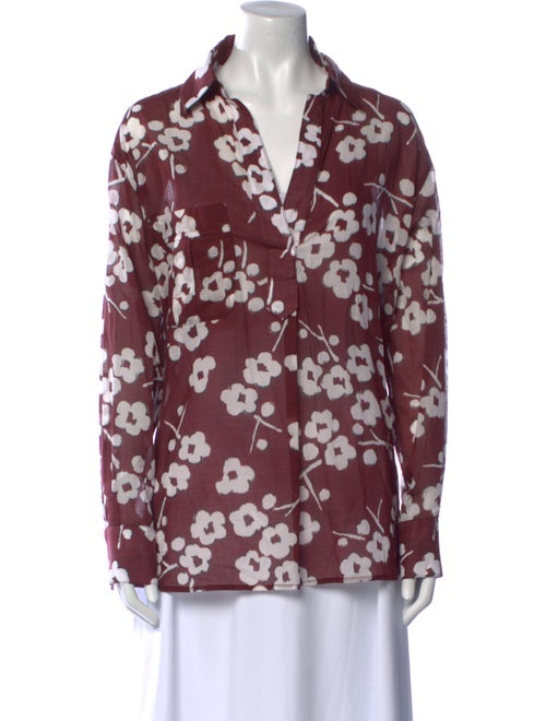 Smythe Floral Print Long Sleeve Button-Up Top