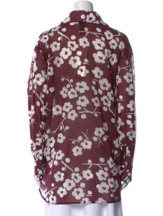 Smythe Floral Print Long Sleeve Button-Up Top
