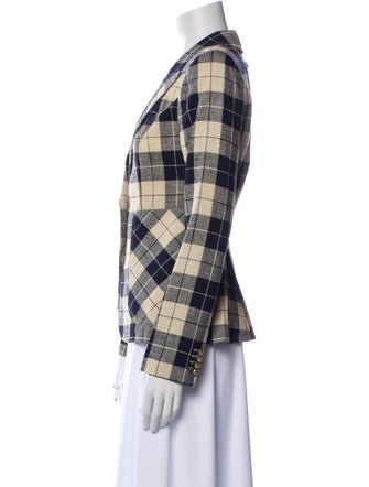 Smythe Plaid Print Blazer