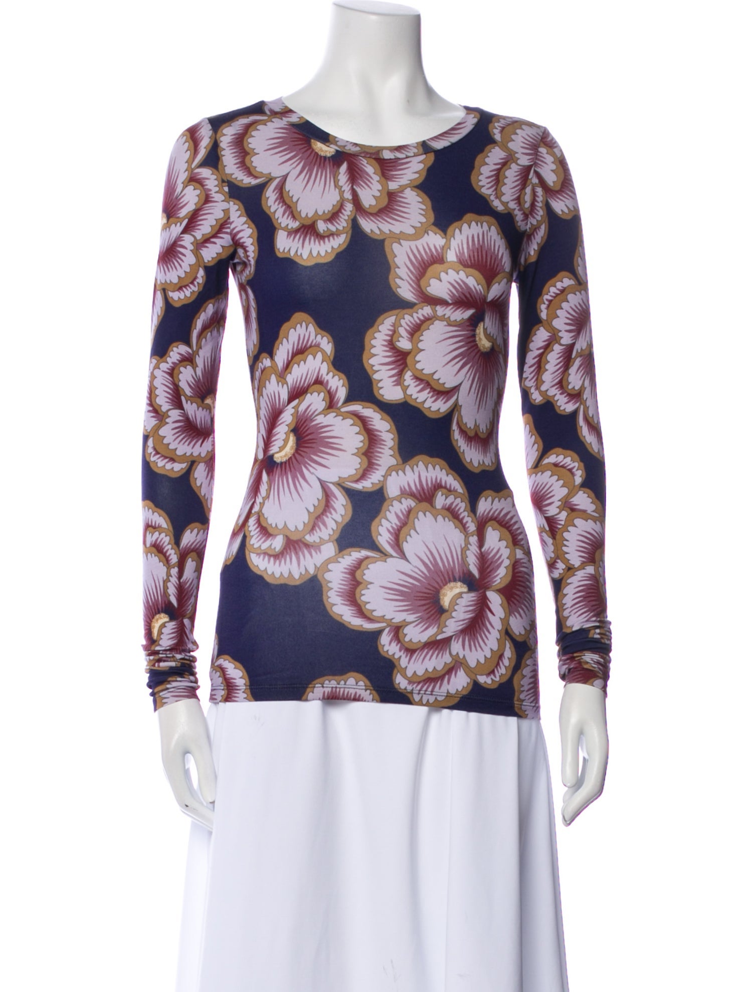 Smythe Printed Bateau Neckline Top