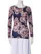 Smythe Printed Bateau Neckline Top