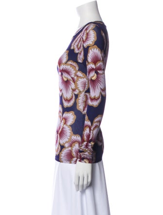 Smythe Printed Bateau Neckline Top