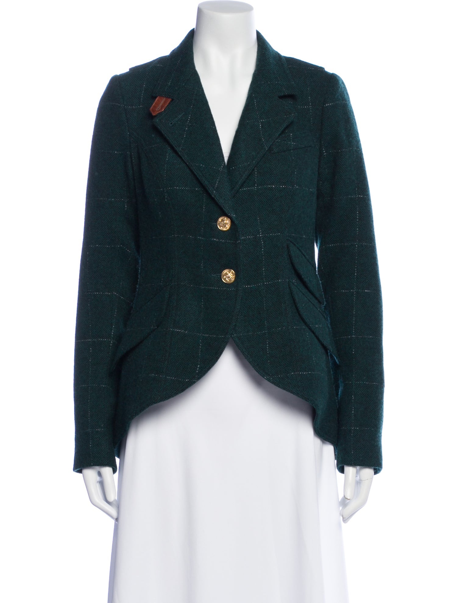 Smythe Virgin Wool Plaid Print Denim Jacket w/ Tags