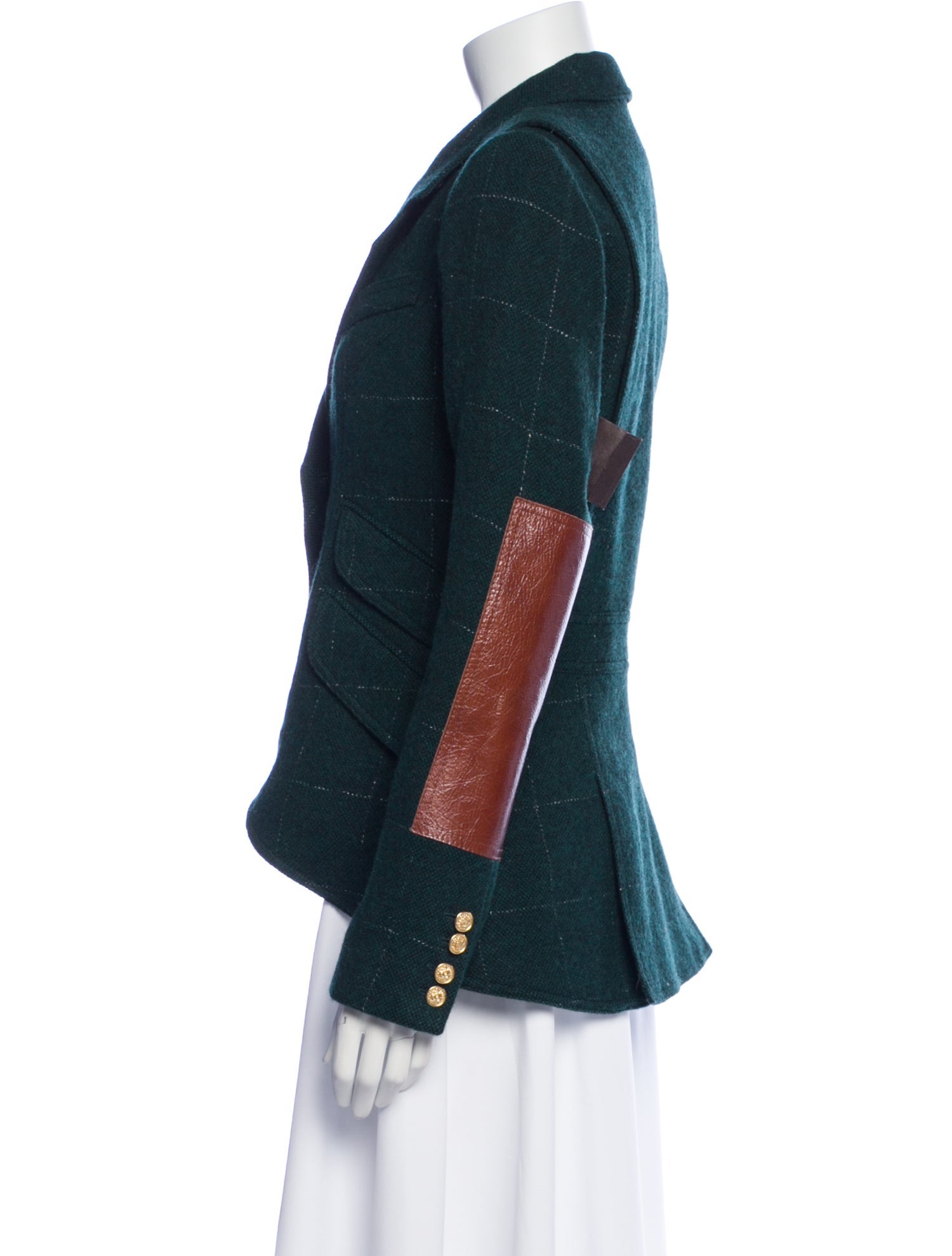 Smythe Virgin Wool Plaid Print Denim Jacket w/ Tags