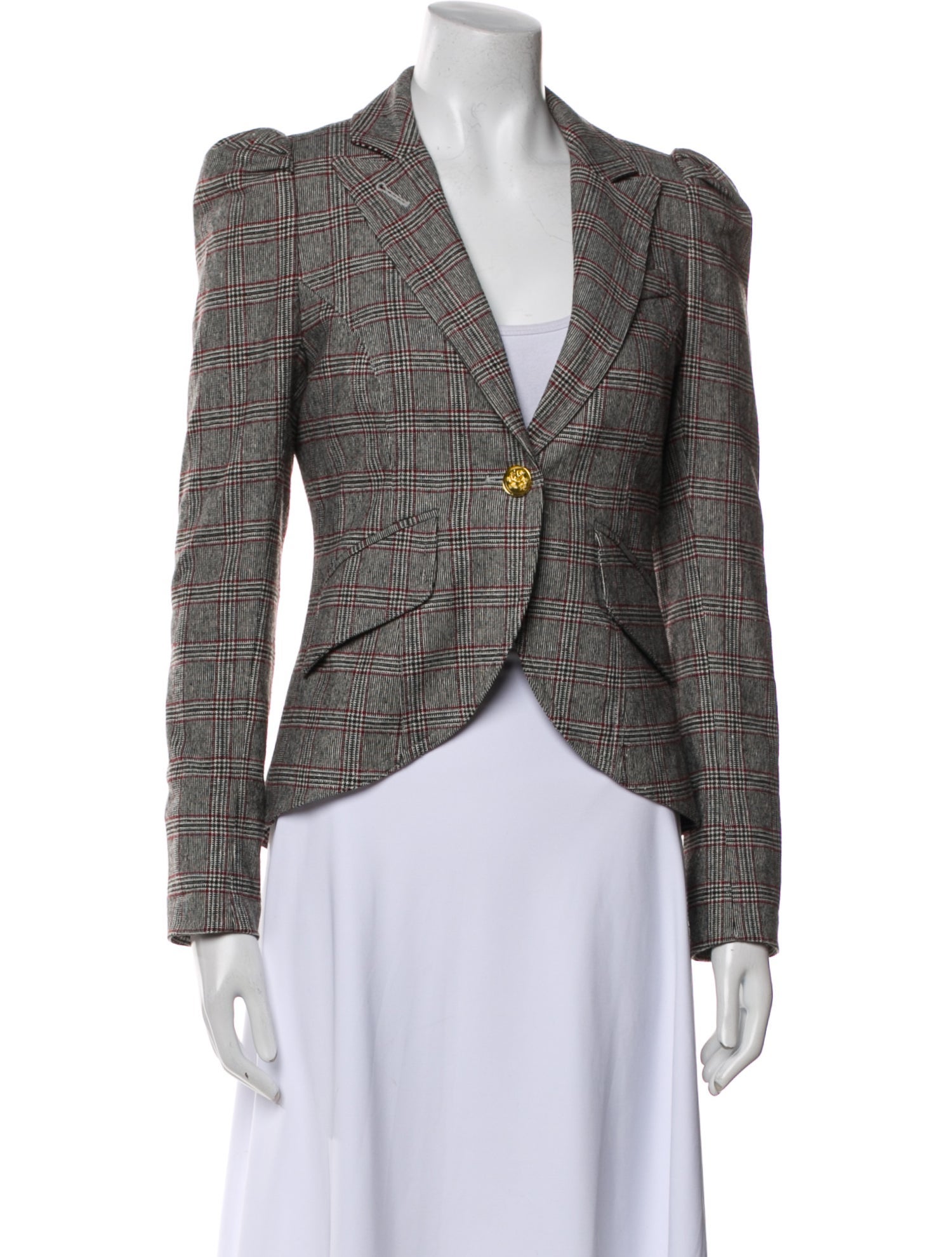 Smythe Plaid Print Blazer