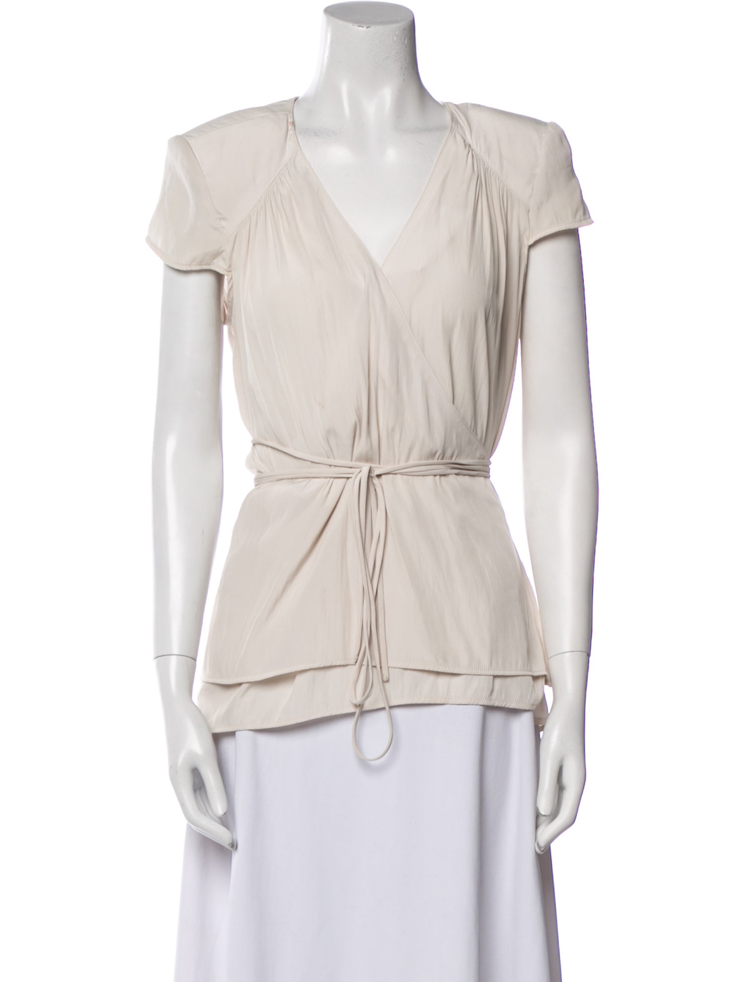 Smythe V-Neck Short Sleeve Blouse