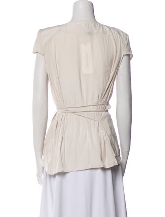 Smythe V-Neck Short Sleeve Blouse