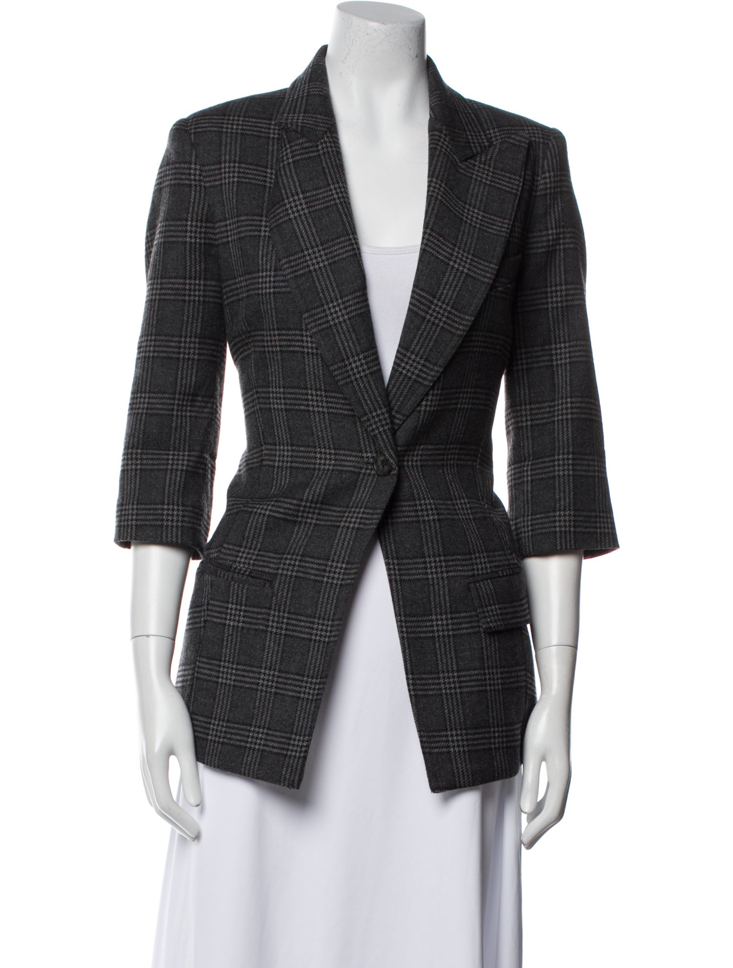 Smythe Wool Plaid Print Blazer