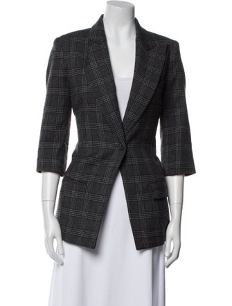Smythe Wool Plaid Print Blazer