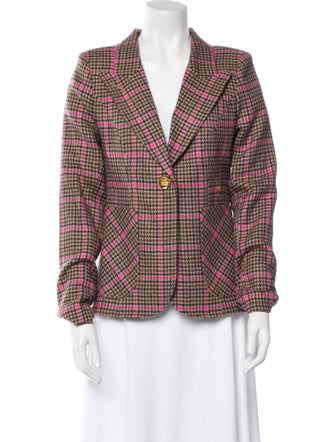 Smythe Wool Plaid Print Blazer