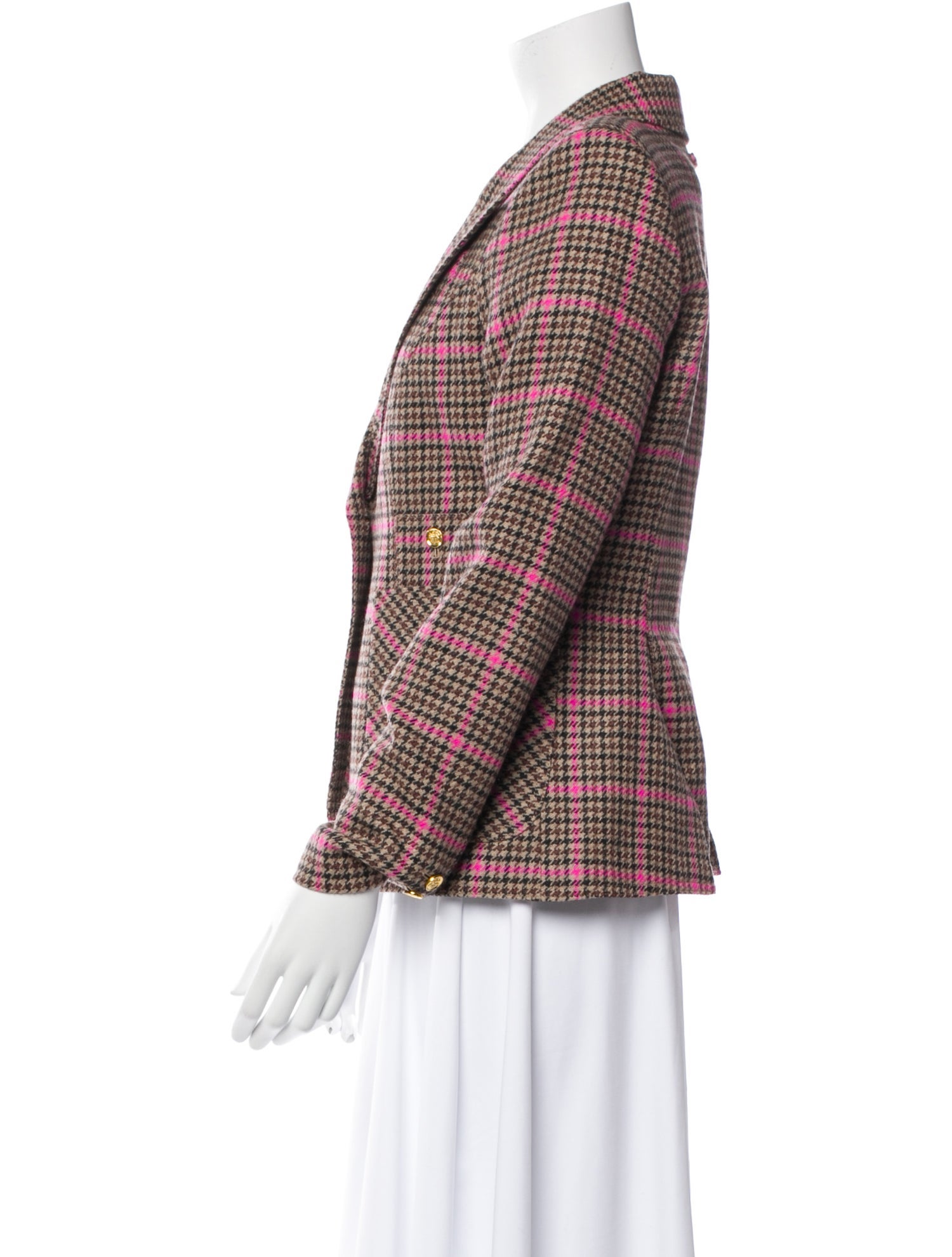 Smythe Wool Plaid Print Blazer