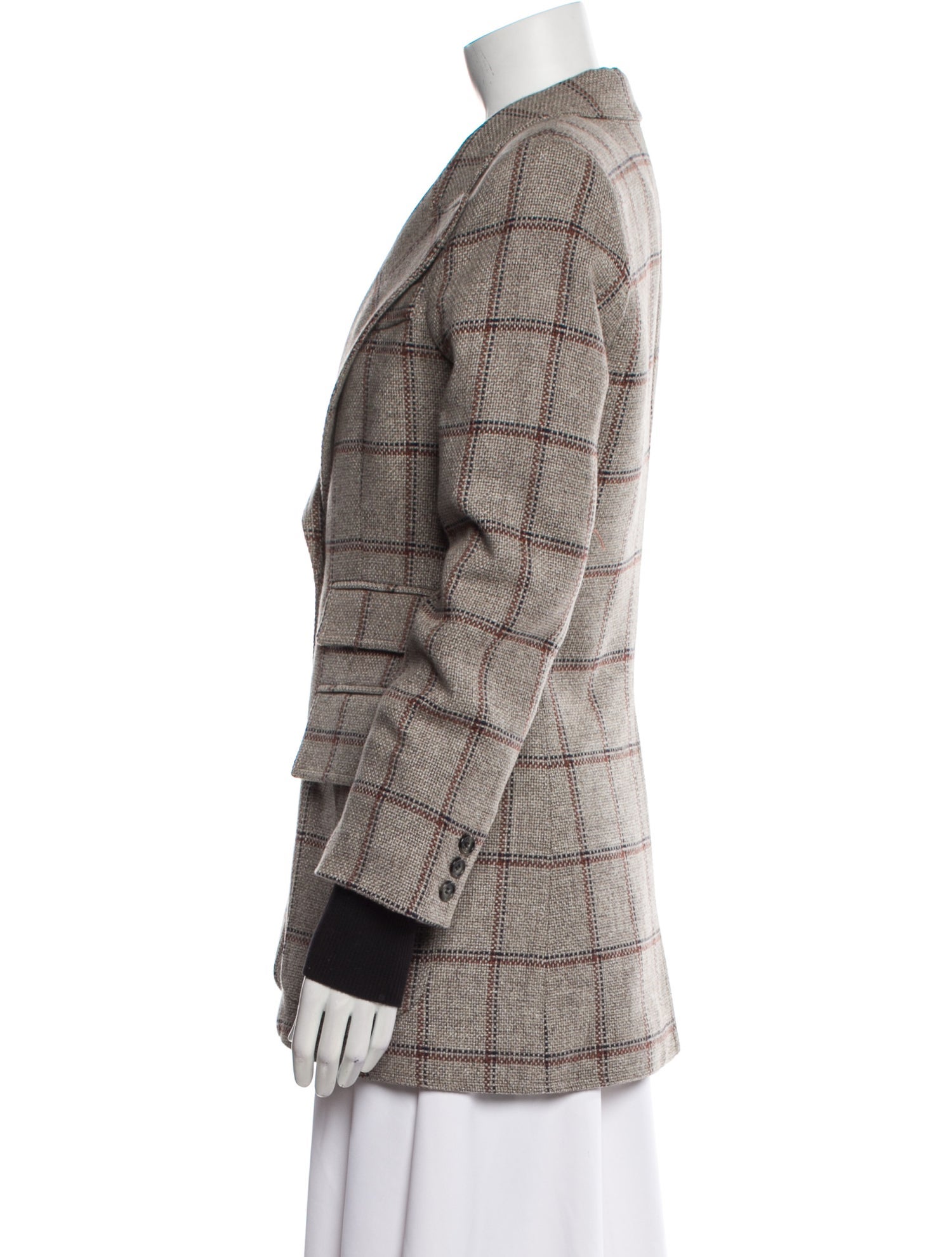Smythe Wool Plaid Print Peacoat