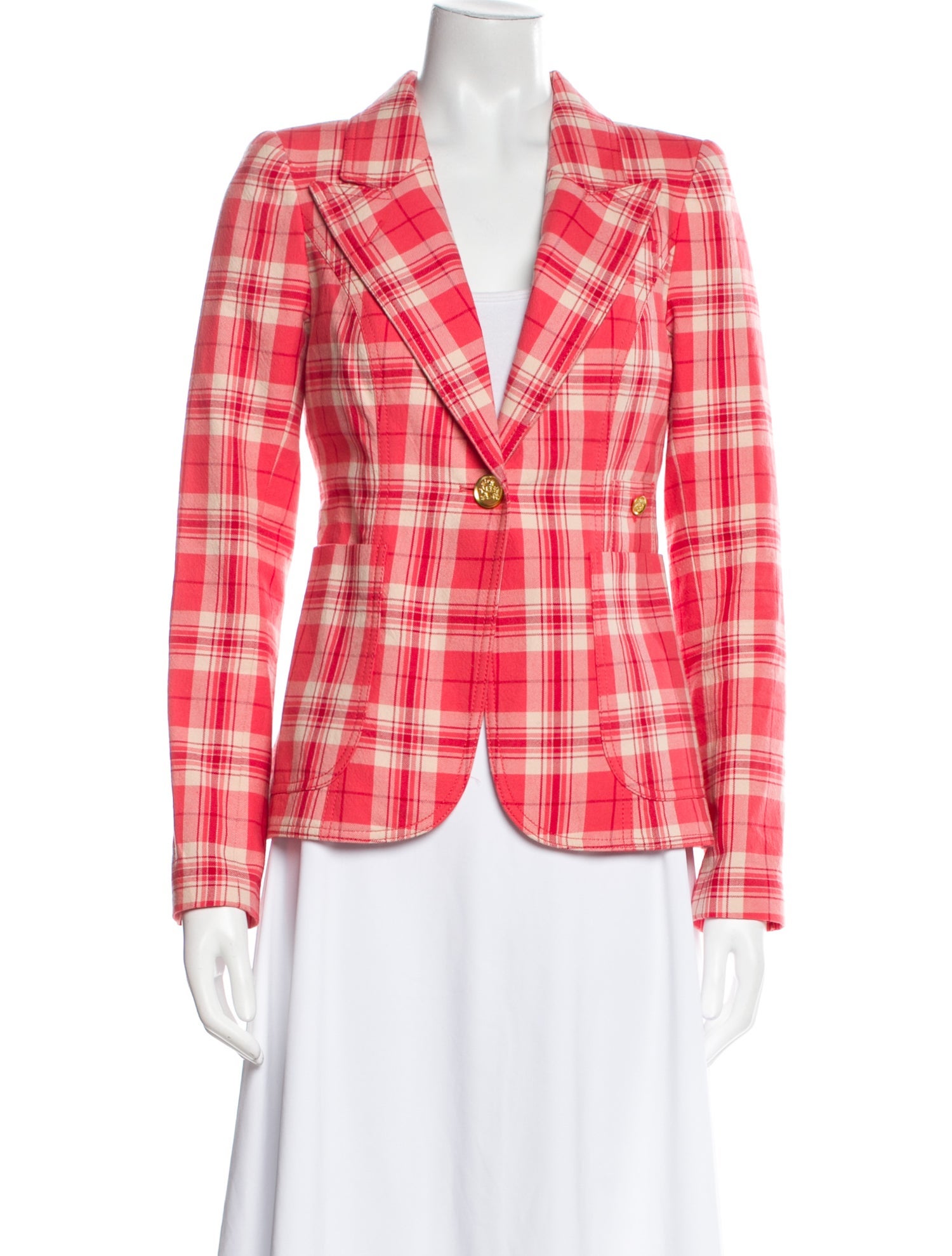 Smythe Plaid Print Blazer