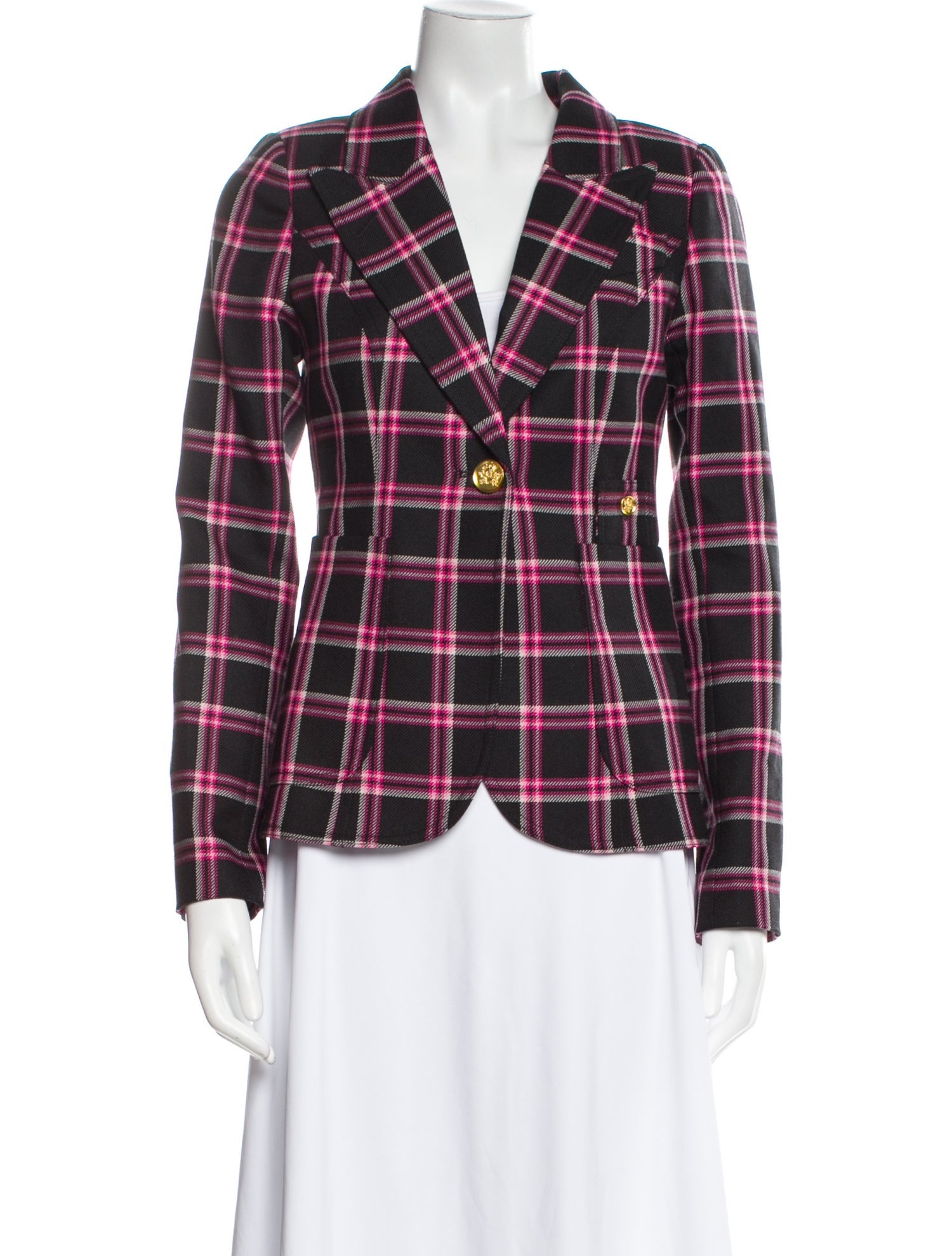 Smythe Wool Plaid Print Blazer