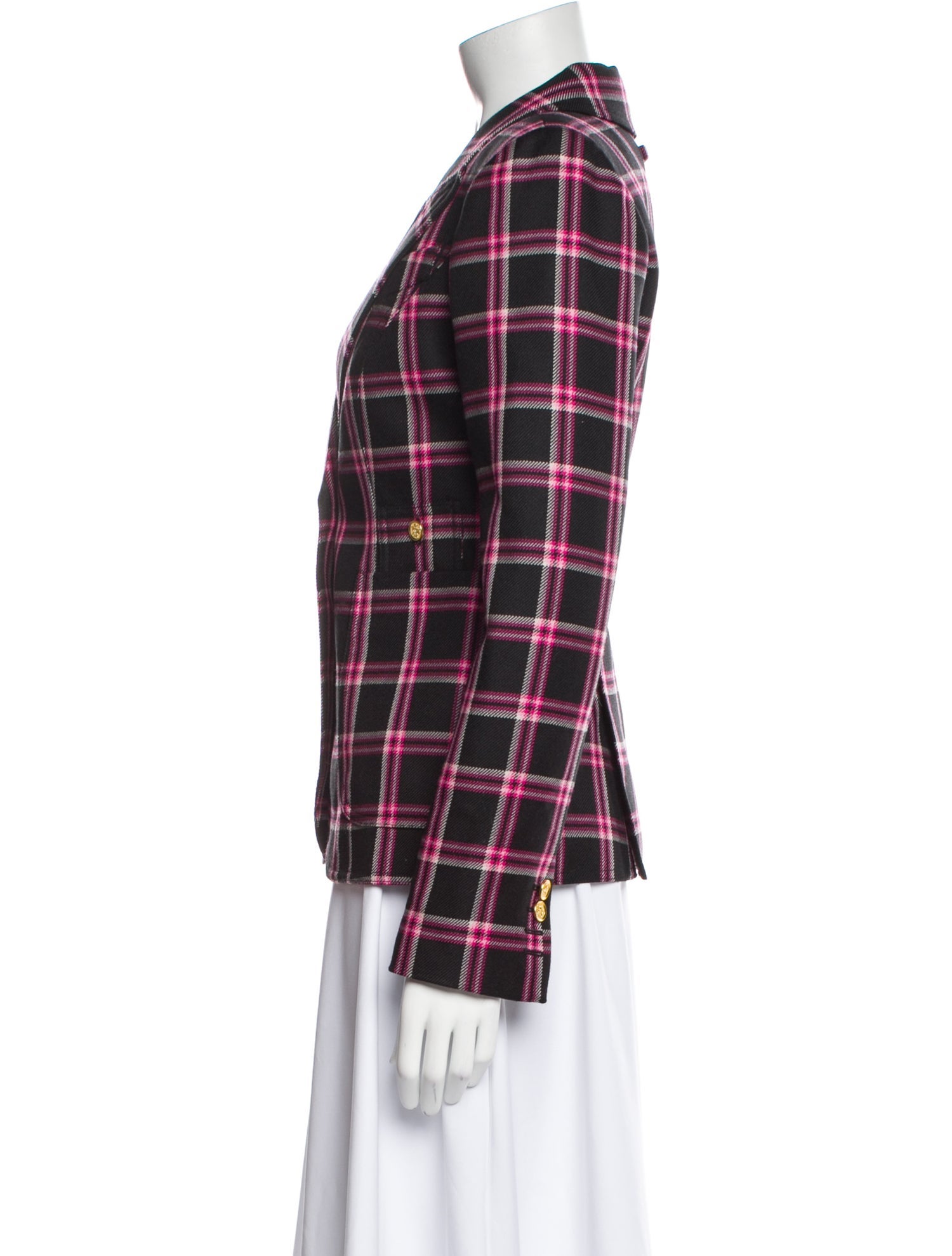 Smythe Wool Plaid Print Blazer