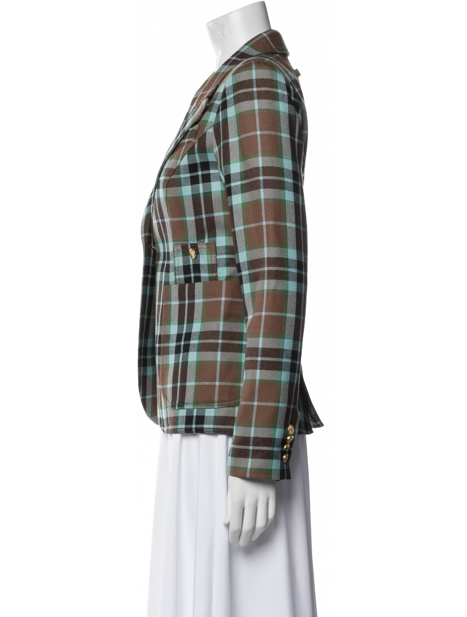 Smythe Wool Plaid Print Blazer
