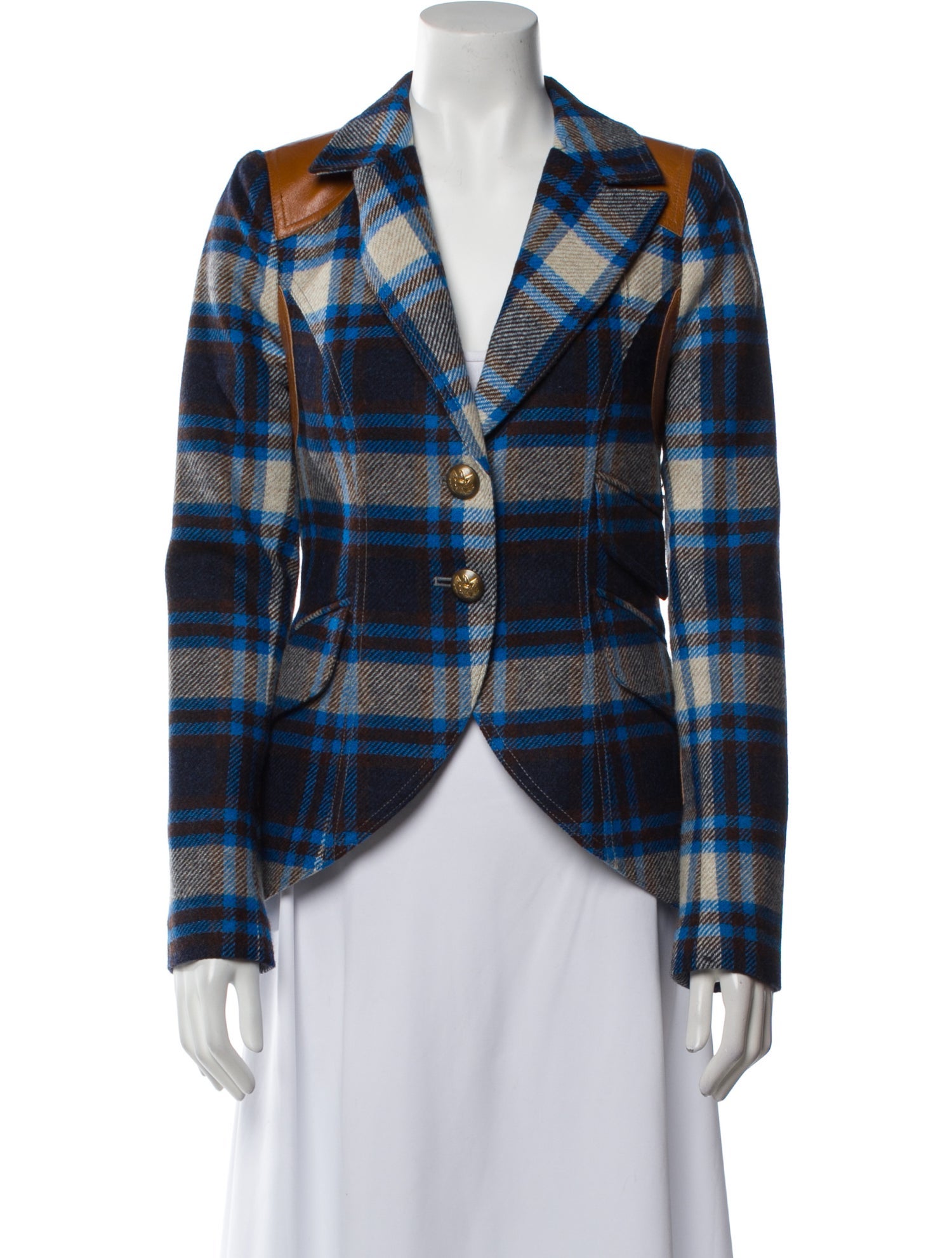 Smythe Wool Plaid Print Blazer