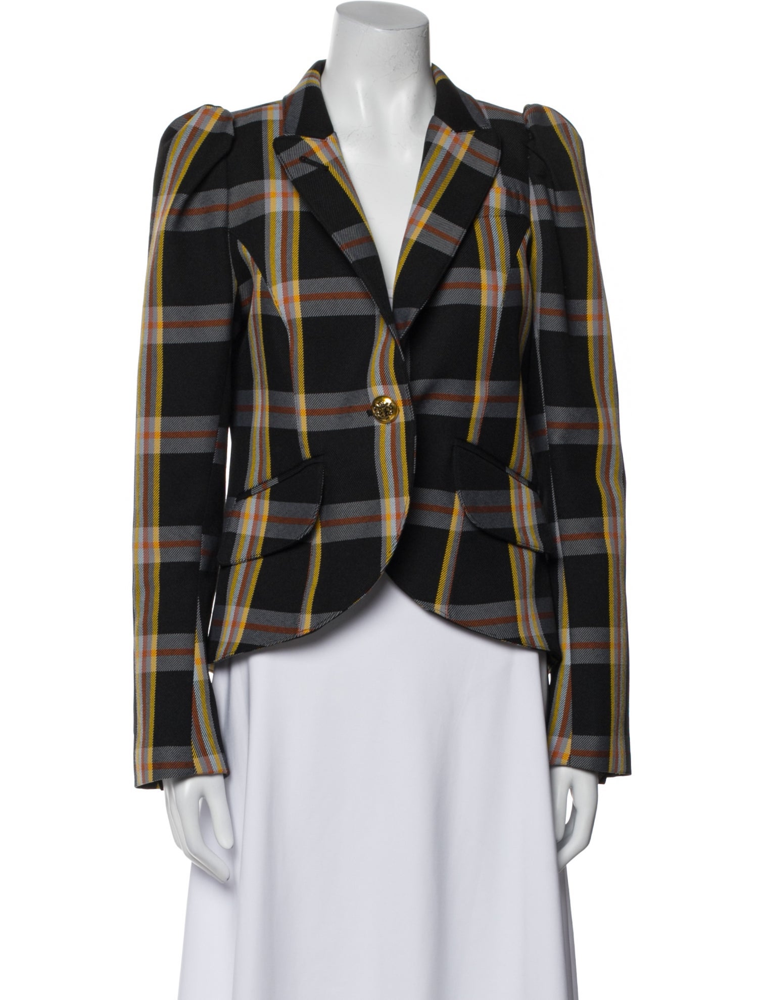 Smythe Plaid Print Blazer
