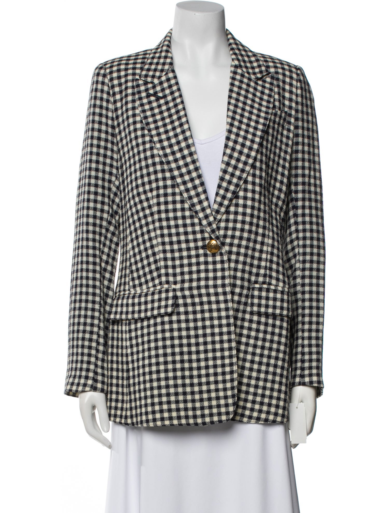 Smythe Wool Plaid Print Blazer