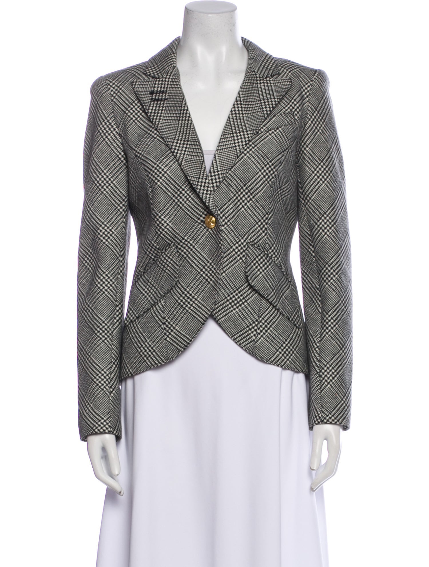 Smythe Wool Plaid Print Blazer