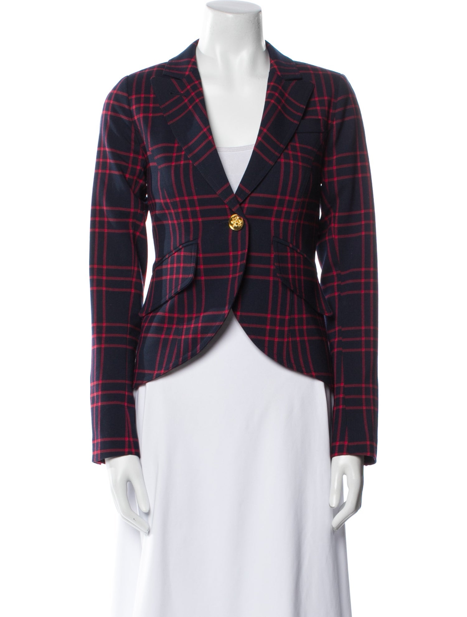 Smythe Plaid Print Blazer