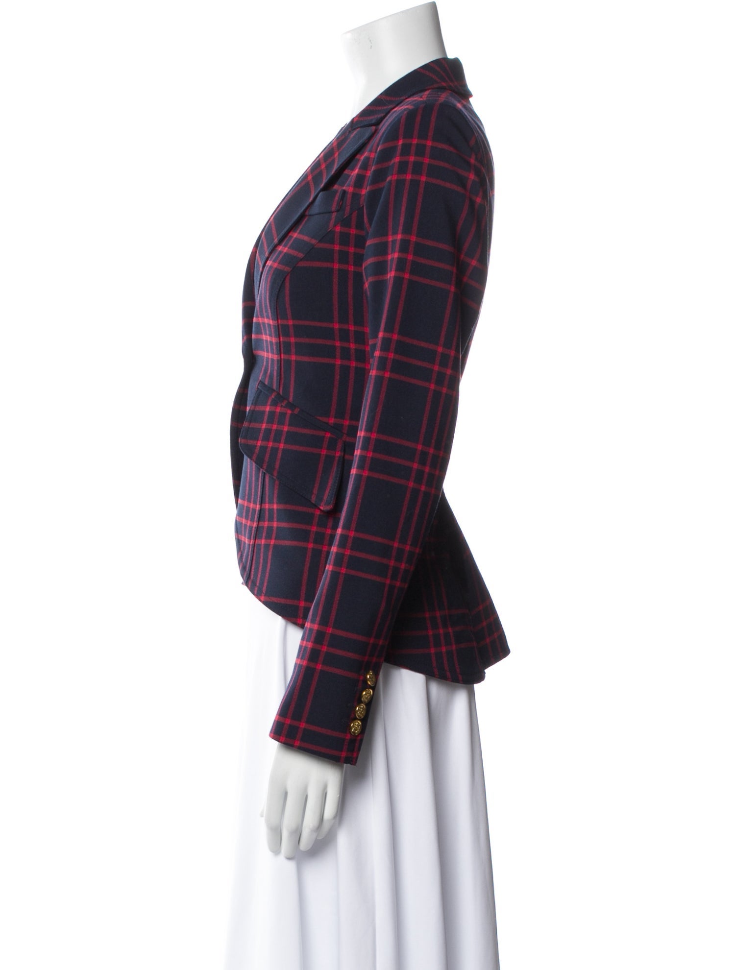 Smythe Plaid Print Blazer