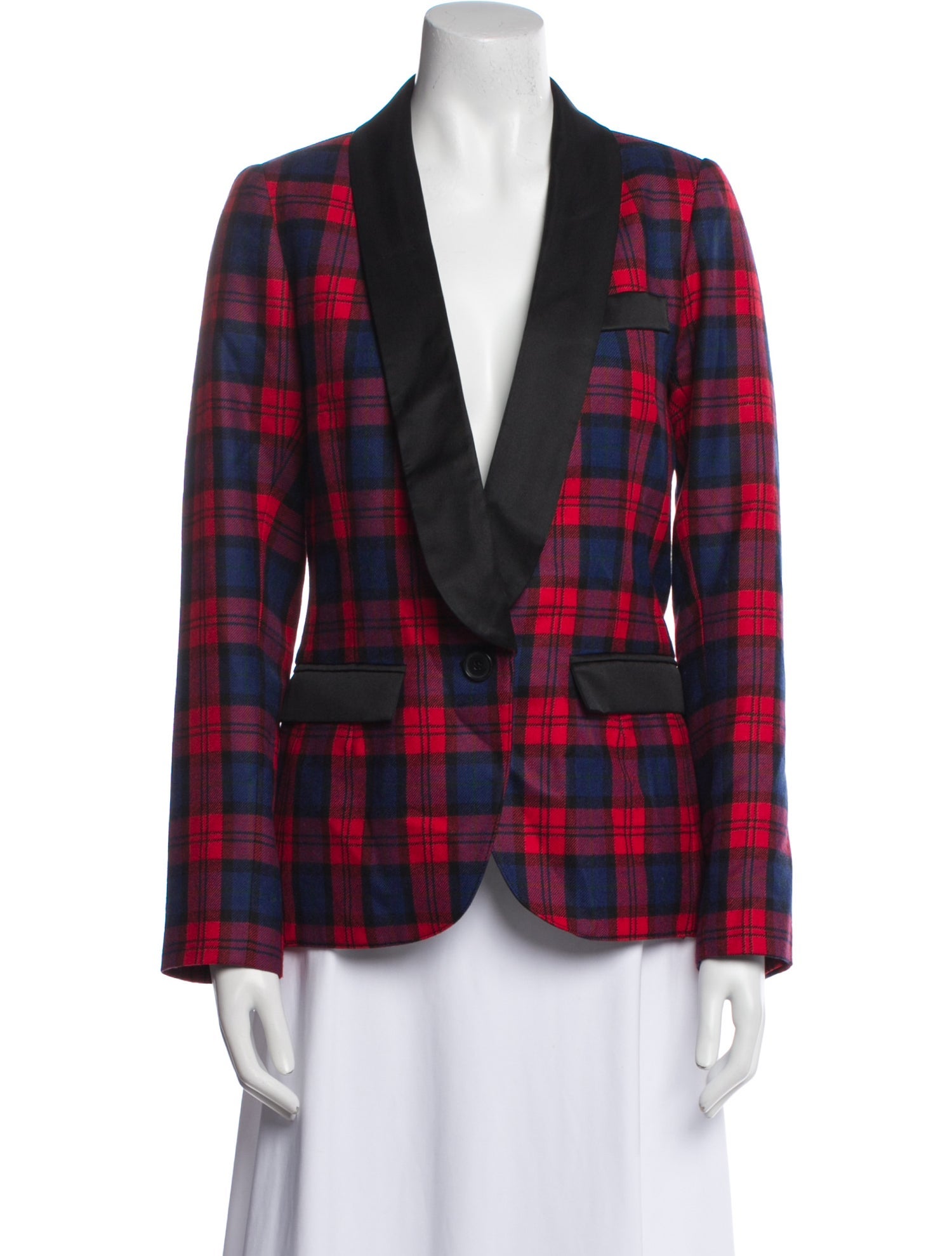 Smythe Wool Plaid Print Blazer