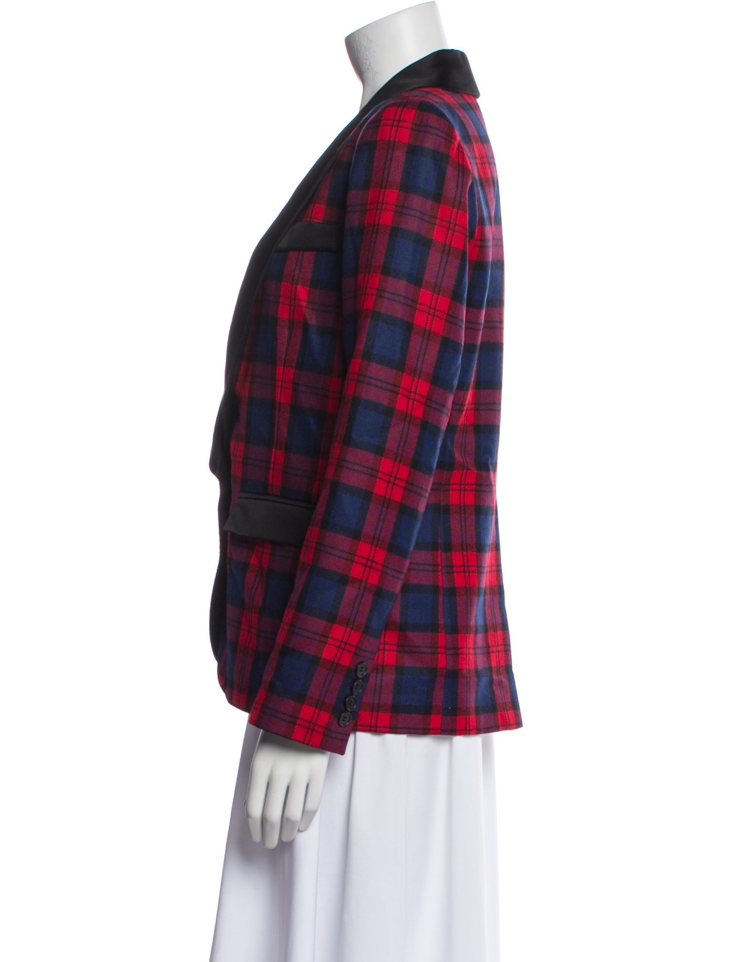 Smythe Wool Plaid Print Blazer